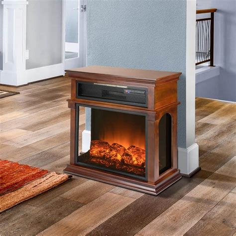 freestanding electric fireplace with mantel